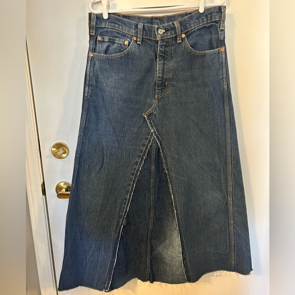 Levi's Dark Blue Women's Denim Skirt (homemade from Levi’s jeans) size 33